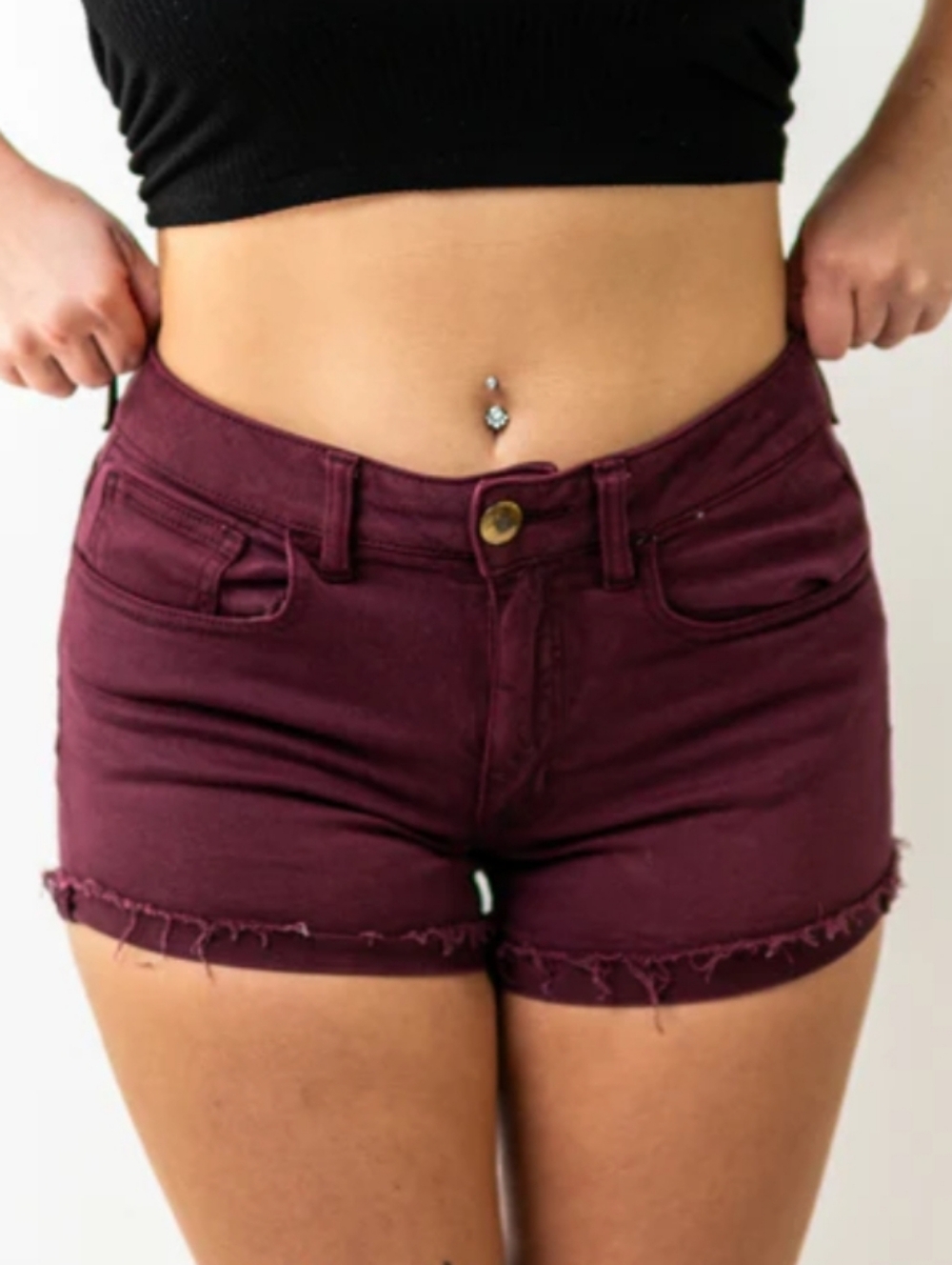 American Eagle High Rise Shortie In Burgundy Size 4